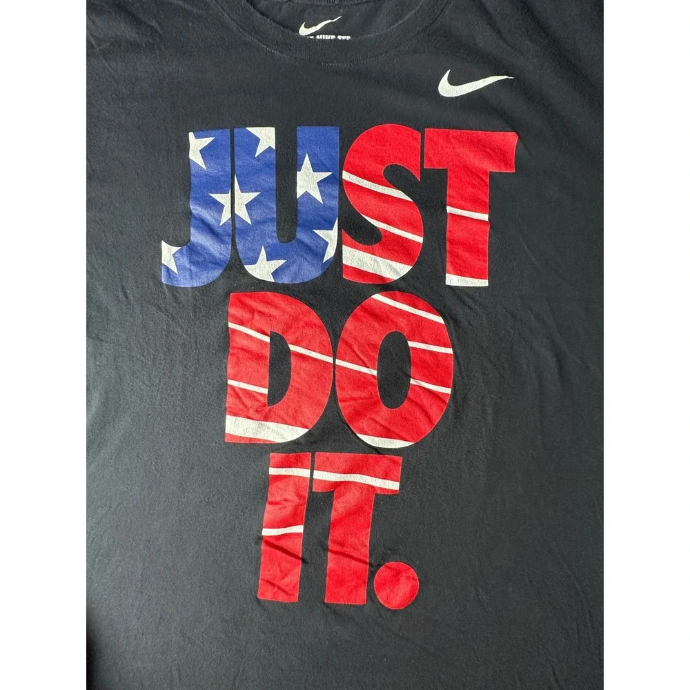 Nike Mens XXL Just Do It USA Olympic Team Graphic T-Shirt Black Athletic Cut